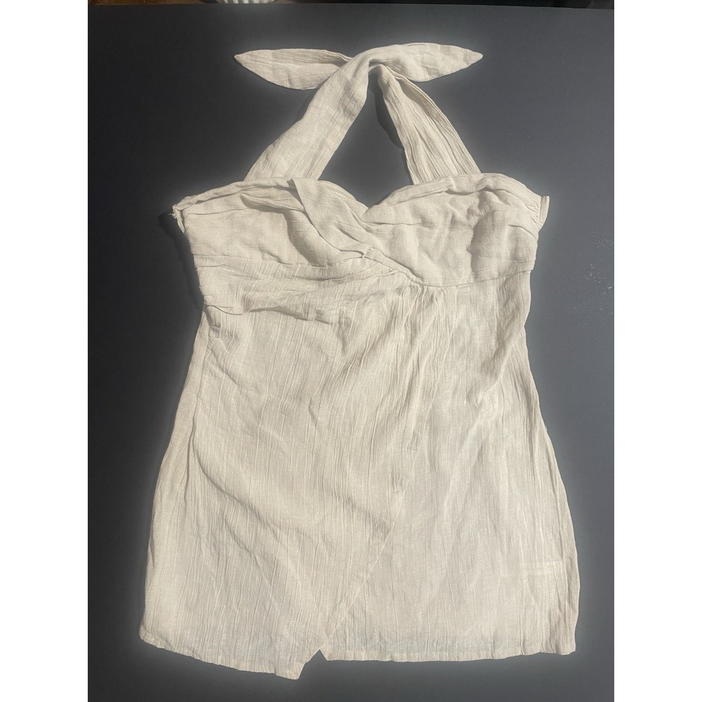 FREE PEOPLE Back out Halter Top Beige Large NWT